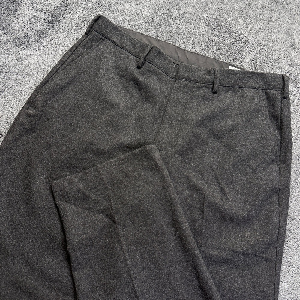 Gap Straight Leg Pants Mens 36x32 Charcoal Gray Wool Blend Dress Trousers Preppy